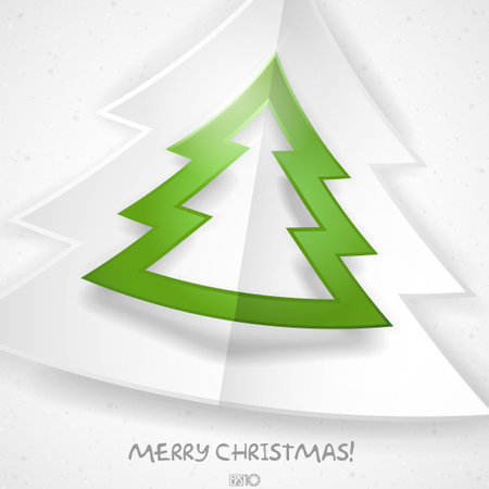 Simple Paper Christmas Tree. Christmas And New Year Symbols. Vector Illustration. Eps 10のイラスト素材