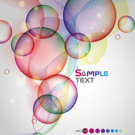 Colorful Glowing Bubbles Background. Vector Illustrationのイラスト素材