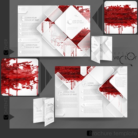 Business Brochure Template Design With White Square Elements. Vector Illustration. Eps 10.のイラスト素材
