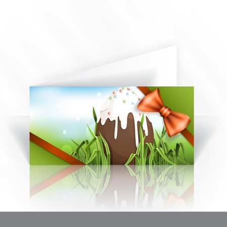 Invitation Card Design, Template. Chocolate Easter Egg.の写真素材