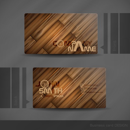 Business Card Design With Wood Texture.  Vector Illustration. のイラスト素材