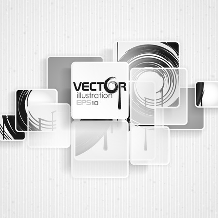 White Square Element On Stripes Background. Vector Illustration. のイラスト素材