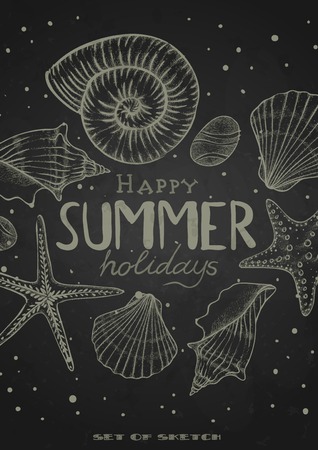 Stylized Drawing With Chalk On Blackboard. のイラスト素材