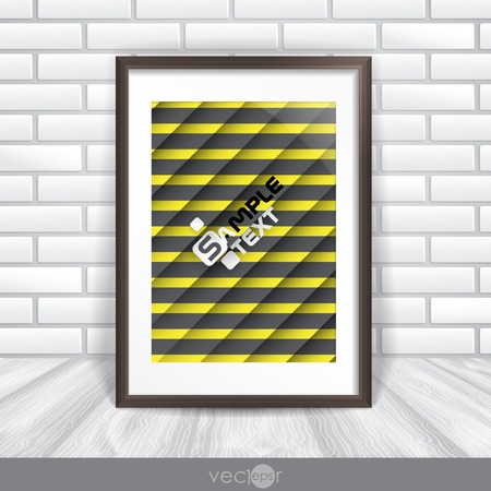 Photo Frame On The Wall. Vector Illustration.のイラスト素材