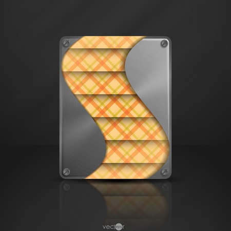 Metal Texture Plate With Screws. Vector Illustration.のイラスト素材