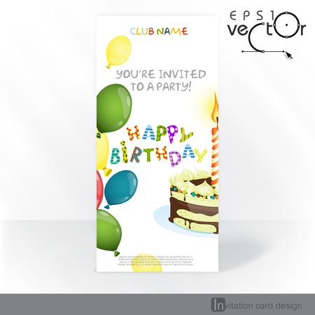 Party Invitation Card Design, Templateのイラスト素材