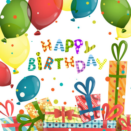 Colorful Birthday Backgroundのイラスト素材