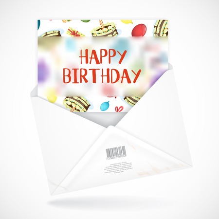 Postal Envelopes With Greeting Cardのイラスト素材