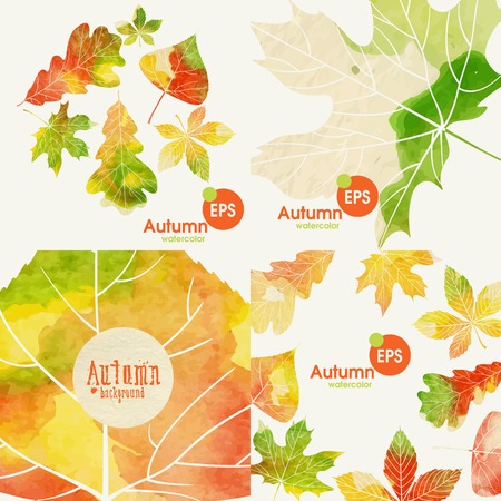 Autumnal Background Setのイラスト素材