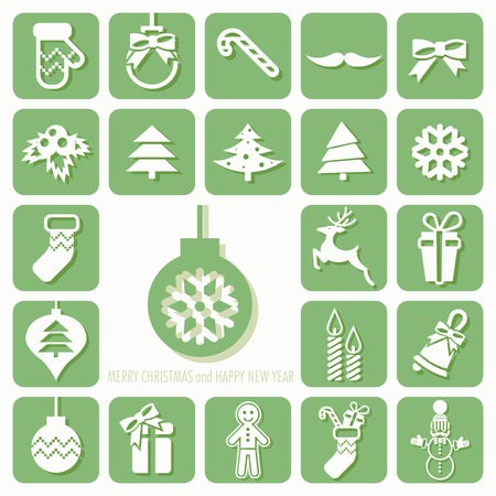 Christmas Icons Setのイラスト素材