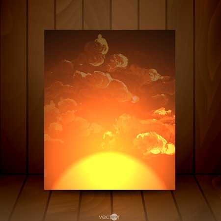 Sunset, Sunrise With Cloudsのイラスト素材