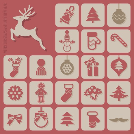 Christmas Icons Setの写真素材
