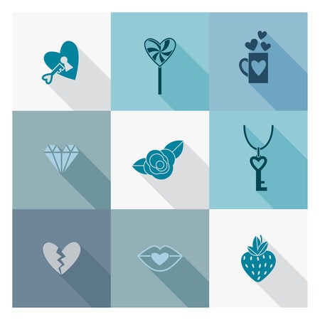 Happy Valentines Day Iconsのイラスト素材