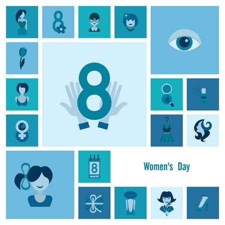 Womans Day Icon Setのイラスト素材