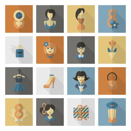 Womans Day Icon Setのイラスト素材