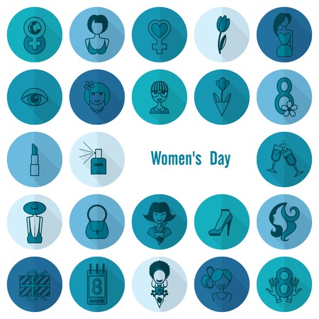 Womans Day Icon Setのイラスト素材