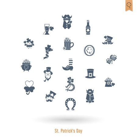 Saint Patricks Day Isolated Icon Setのイラスト素材