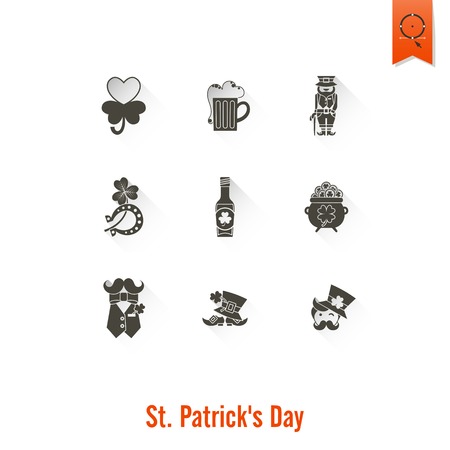 Saint Patricks Day Isolated Icon Setのイラスト素材