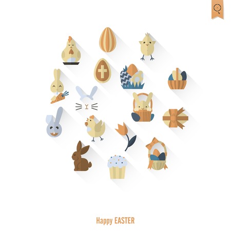 Celebration Easter Iconsのイラスト素材