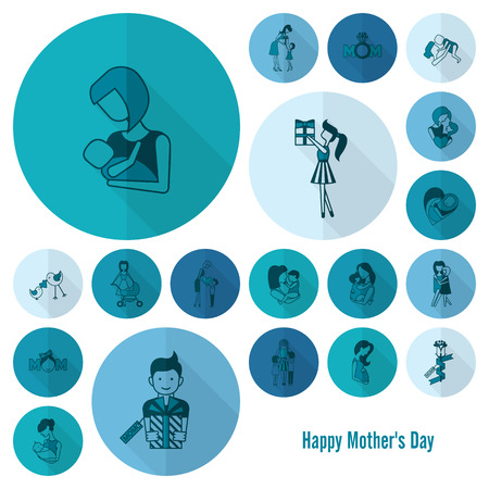 Happy Mothers Day Iconsのイラスト素材
