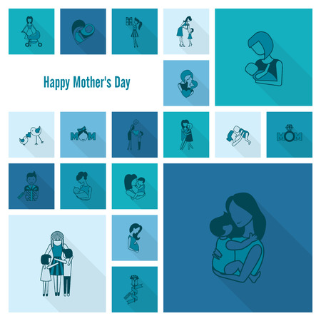 Happy Mothers Day Iconsのイラスト素材
