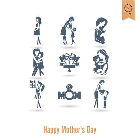 Happy Mothers Day Iconsのイラスト素材