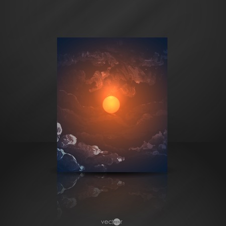 Sunset, Sunrise With Cloudsのイラスト素材