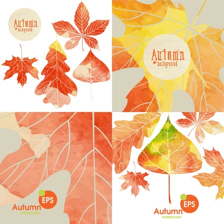 Autumnal Background Setのイラスト素材