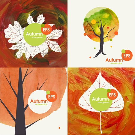 Autumnal Background Setのイラスト素材