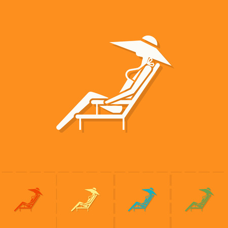 Summer and Beach Simple Flat Icons. Vectorのイラスト素材