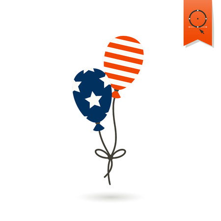 4th of July, Independence Day of the United States, Simple Flat Icon. Vectorのイラスト素材
