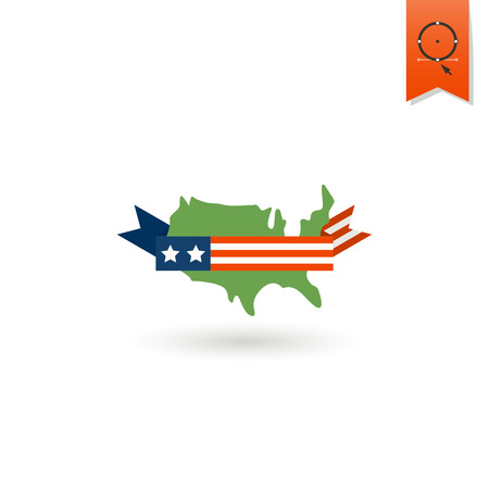 4th of July, Independence Day of the United States, Simple Flat Icon. Vectorのイラスト素材