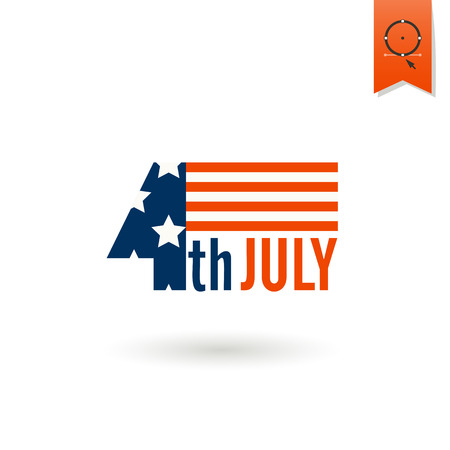 4th of July, Independence Day of the United States, Simple Flat Icon. Vectorのイラスト素材