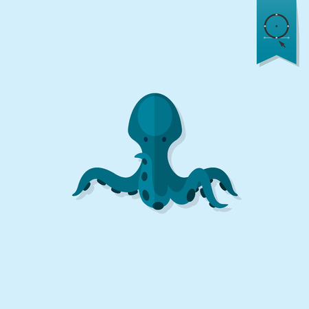 Summer and Beach Simple Flat Icon, Travel and Vacation. Vectorのイラスト素材