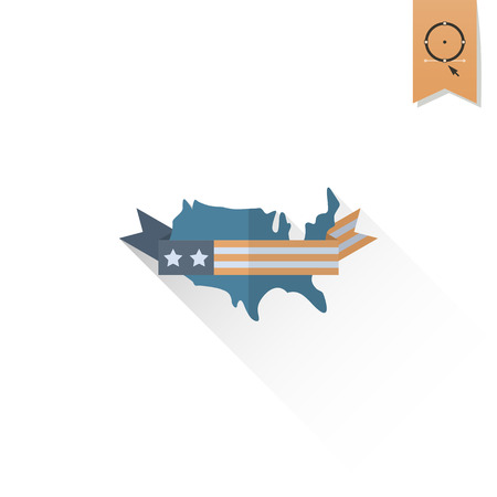 4th of July, Independence Day of the United States, Simple Flat Icon. Vectorのイラスト素材