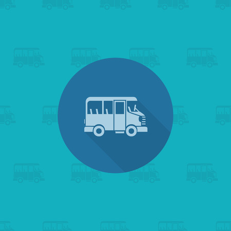 School and Education Icon - Bus. Vector Illustration. Flat design styleのイラスト素材
