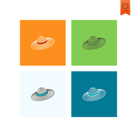 Summer and Beach Simple Flat Icons.の写真素材