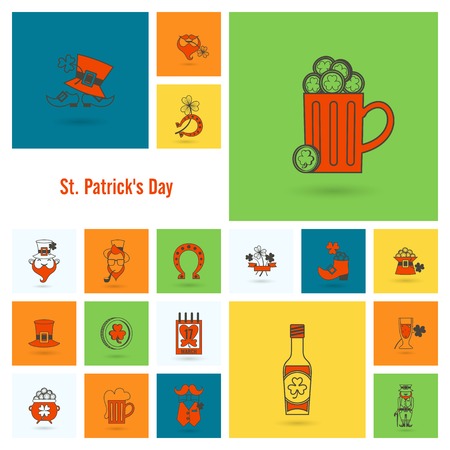 Saint Patricks Day Icon Set. Vector. Clean Work Minimum Pointsの写真素材