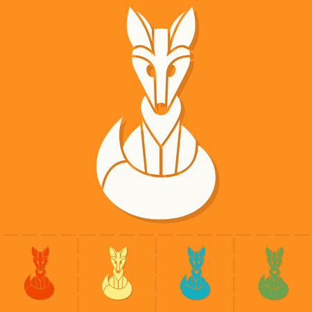 Fox. Single Flat Autumn Icon. Simple and Minimalistic Style. Vectorのイラスト素材
