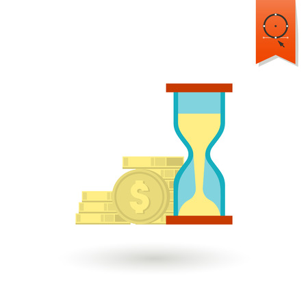 Time is Money. Business and Finance, Single Flat Iconのイラスト素材