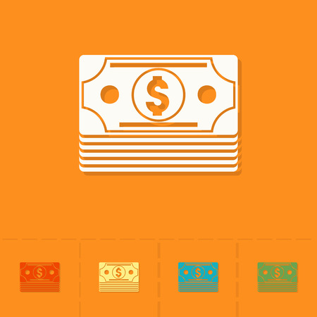 Stack of Money. Business and Finance, Single Flat Iconのイラスト素材