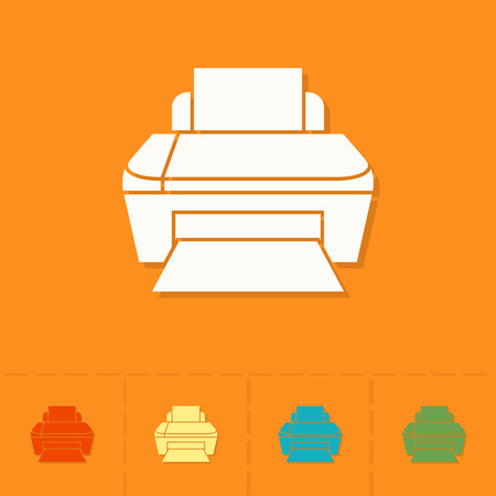 Printer. Business and Finance, Single Flat Iconのイラスト素材