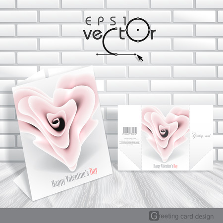 Greeting Card Design, Template. Happy Valentines Day.  Vector Illustration. Eps 10のイラスト素材