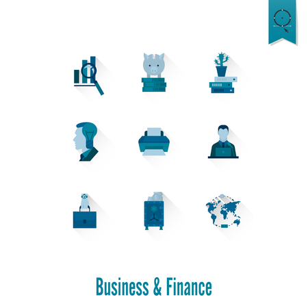 Business and Finance, Flat Icon Set. Simple and Minimalistic Style.の写真素材