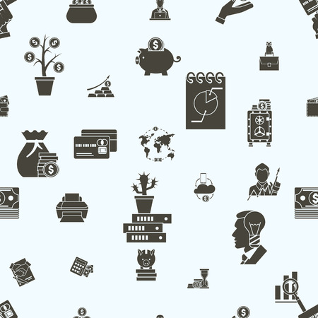 Business and Finance Seamless Pattern. Simple and Minimalistic Styleの写真素材