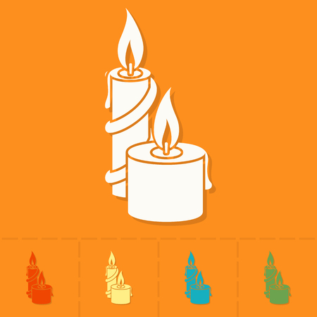 Vector Christmas Candles. Colorful. Single Flat Iconのイラスト素材