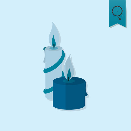 Vector Christmas Candles. Monochrome color. Single Flat Iconのイラスト素材