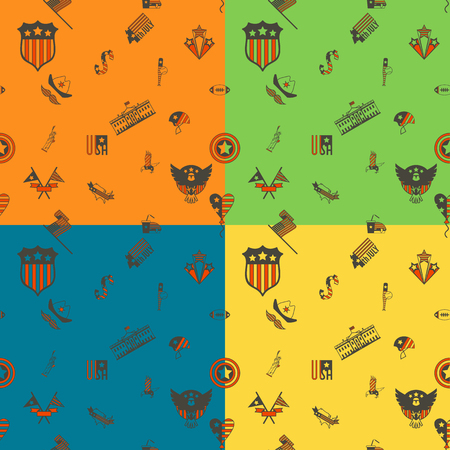 4th of July, Independence Day of the United States, Four Background in Different Colorsの写真素材