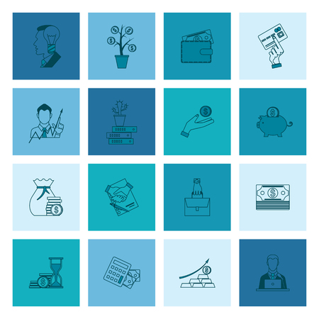 Business and Finance, Flat Icon Set. Simple and Minimalistic Style.の写真素材