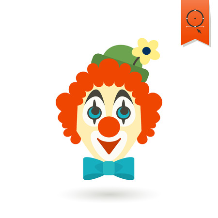 Happy Birthday Icon. Clown Face. Simple, Minimalistic and Flat Style. Colorful Vectorのイラスト素材